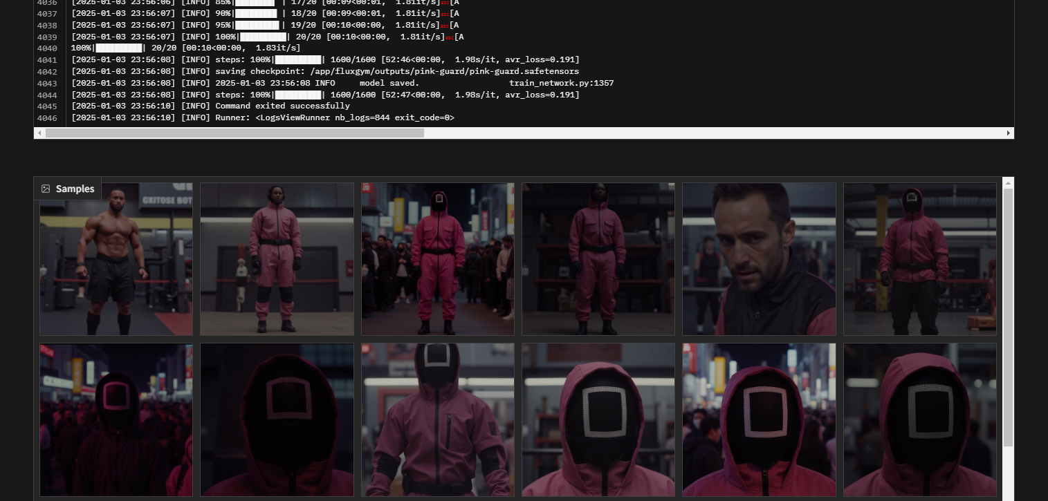 Flux Gym Pink Guard Test Renders